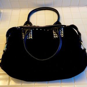 Black canvas handbag